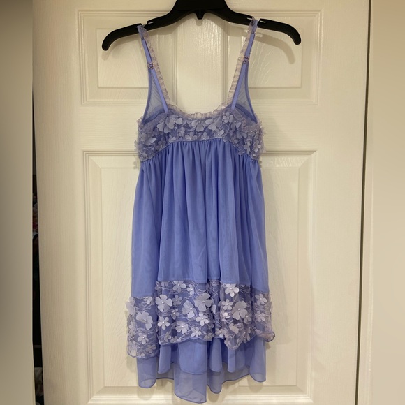 New 2 pc Free People Lavender Chemise Floral Appliqué Dress with Panties - Picture 8 of 13